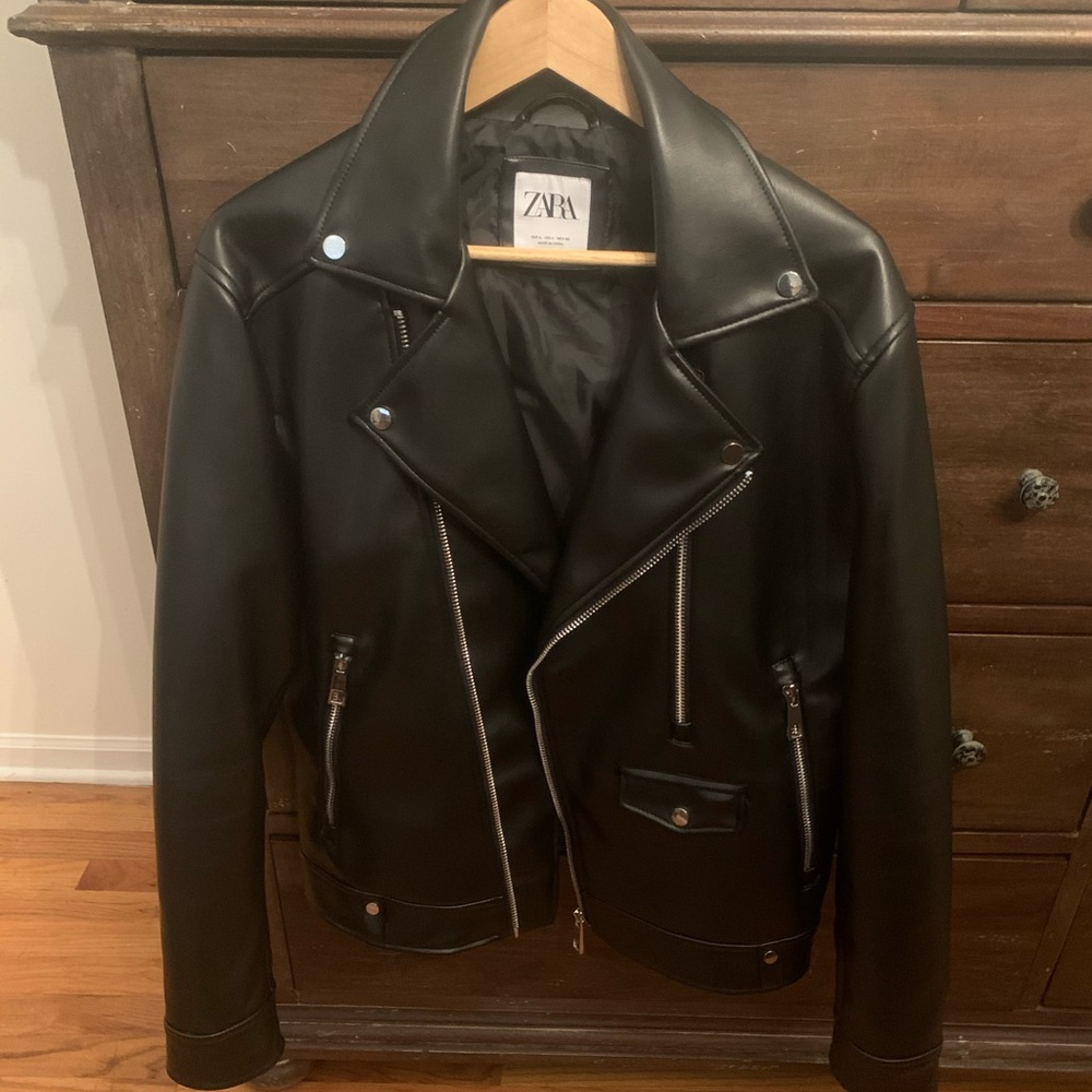 Men’s Zara Vegan Leather Bomber Jacket
